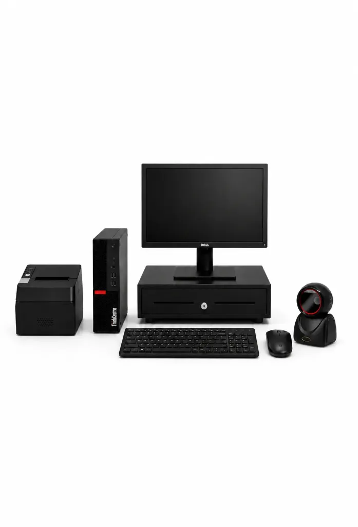 Kit Pc Lenovo CPU Core I5 RAM 8GB Disco SSD 240GB Reacondicionado+ Teclado Y Mouse+ Scanner Sobremesa 2D+ Impresora Térmica 80mm+ Gaveta De Dinero