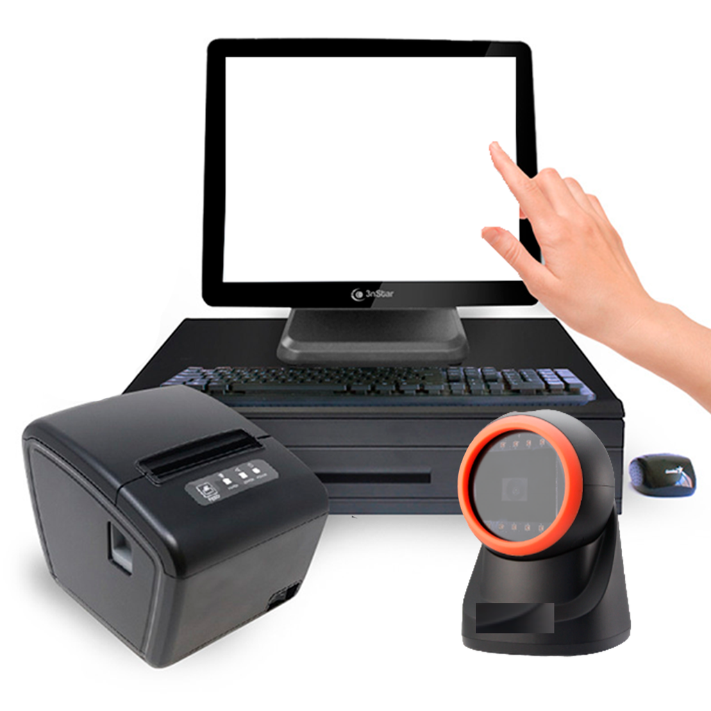 Kit Pos One Tp6 I5 Touch Wifi Y Bluetooth +Teclado Y Mouse +Scanner Sobremesa 2d +Impresora Térmica+ Gaveta De Dinero